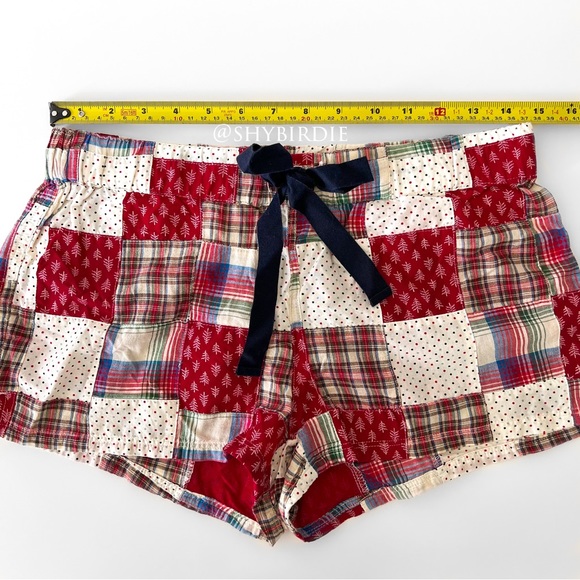 NEW Aerie Patchwork Plaid Festive Holiday Sleep Shorts in Red, Small - Picture 5 of 8